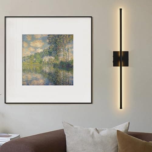 LED Wireless Wall Sconce with Remote Control (Set of Two), USB Rechargeable Battery Powered Indoor Wall Lamps, Dimmable, 360° Rotate,Timing, 28.3 inch Black Wall Lights for Hallway/Living Room/Bedroom