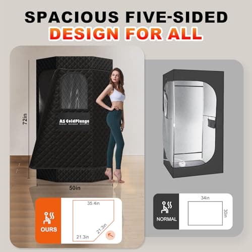 Portable Steam Sauna for Home, XL Sauna Tent with 3L 1200W Steamer & Red Light, Foldable Chair & Mat, Indoor Personal Spa for Relaxation, Detox & Recovery