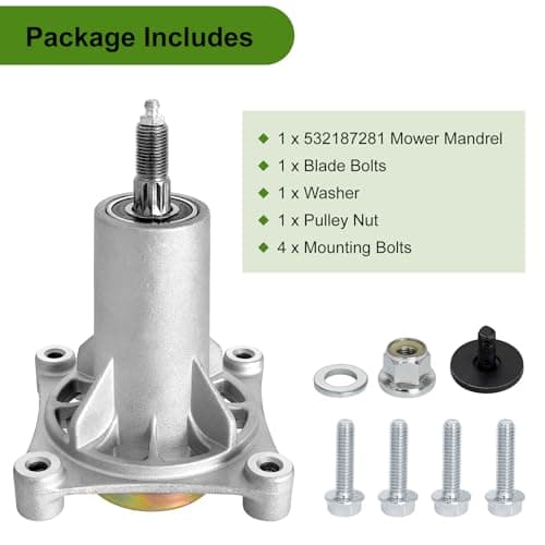 Belleone 187292 Mower Spindle for 42" 46" 48" 54" Deck, 587819701 Mandrel Assembly Fits for Craftsman Husqvarna Ariens Poulan Pro, Replace for 192870 532187281 532187292 567253301