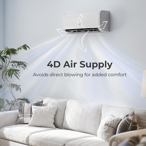 COSTWAY 12000 BTU Mini Split Air Conditioner, with Heat Pump, 22 SEER2 115V Inverter, 24H Timer, Auto Clean, Remote Control for Rooms up to 750 Sq.Ft (Airtural Series)