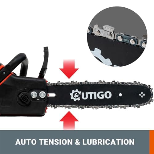 Cordless Electric Chainsaw, 1000W Brushless Chainsaw 12-Inch with 2×21V Batteries, 2 Replacement Chains & 1 Guide Bars & Charger, Bettery Electric Chainsaw Suit for Wood Cutting Trimming Branch