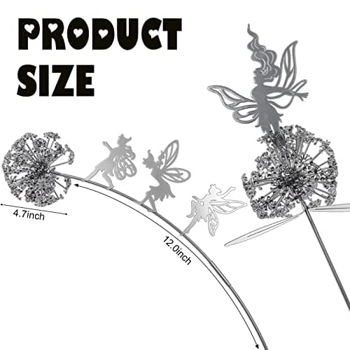 2 Pcs Flower Dancing Dandelion Fairy Garden Sculptures - Dancing Fairy Dandelion Garden Ornaments Art Decorations for Outdoor Yard Lawn Patio