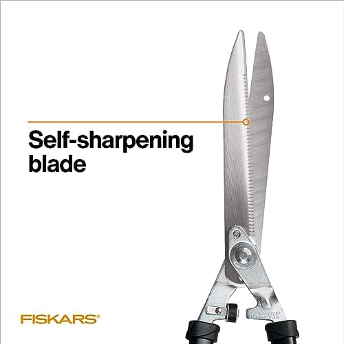 Fiskars Power-Lever Hedge Shears - 25"-33" Extendable Handle - Plant Cutting Scissors - Yard and Garden Tools - Orange/Black