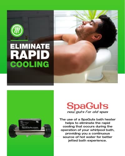 SpaGuts 25-150-0001 Universal Inline Bath Heater Kit, 1.5KW, 110V, 7x1.5 inches, with Built-in Pressure Switch