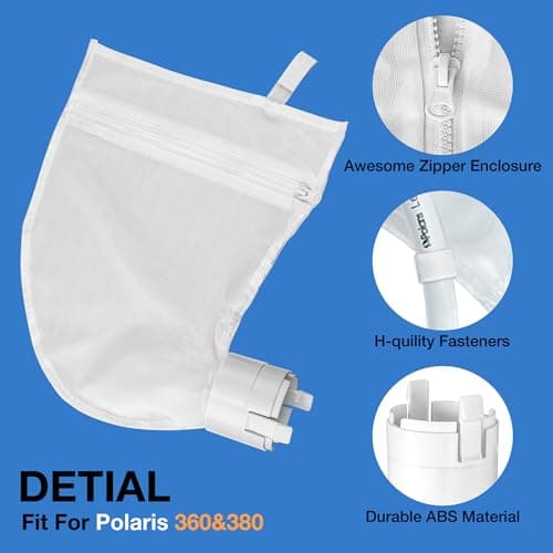 2 Pack 360 380 for Polaris Bags All Purpose Filter Bag for Polaris Replacement Parts for Pool Cleaner