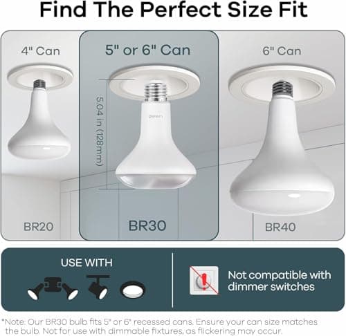 Linkind Matter Smart Light Bulb, BR30 Smart Bulbs, Recessed LED Color Changing Light Bulbs RGBTW, E26 Smart Flood Light Bulbs 650LM 60W Work with Alexa, Apple Home, Google Home, SmartThings, 4Pack