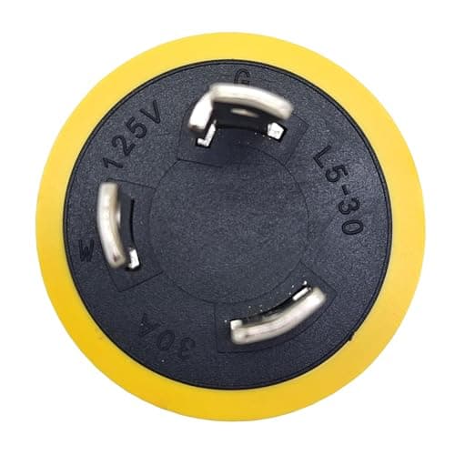 Parkworld 884968 Generator Adapter, 30A Generator 3-Prong to 30A 4-Prong, L5-30P Male to L14-30R for Home Back Power Transfer Switch or House Panel (Compact Adapter)