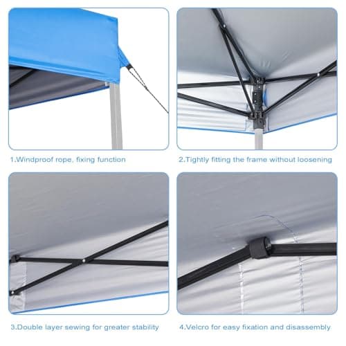10x10FT Replacement Canopy Cover Top,Oxford Cloth Material UV Resistant Waterproof Canopy Tent Cover for Garden Patio Picnic (TOP ONLY)-Blue