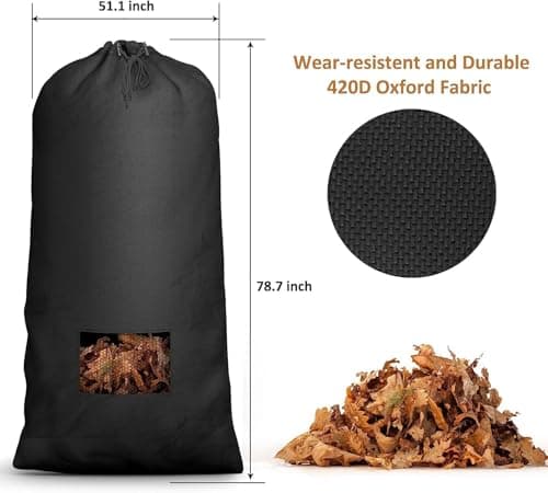 Lawn Tractor Leaf Bag, Grass Catcher Bag, 78.7 x 51.1Inch, Large Capacity for Fast Leaf Collection, Mesh Vent Design,Upgraded Thickened Heavy Duty Material Fits for Most Riding Lawn Mowers