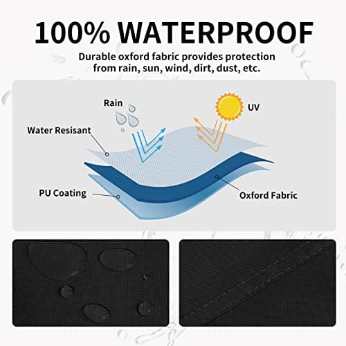 Easy-Going Pyramid Torch Patio Heater Cover with Zipper and Storage Bag, Waterproof Outdoor Heater Cover Dustproof, UV-Resisant, Wind-Resistant (90"H x 23"L x 23"W, Black)