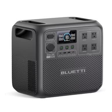 BLUETTI Solar Generator Elite 200 V2 (2025 New), 2,073.6Wh LFP Battery Backup w/ 4 2,600W AC Outlets (3,900W Power Lifting), 17-Year Lifespan, Portable Power Station for Camping, Off-grid