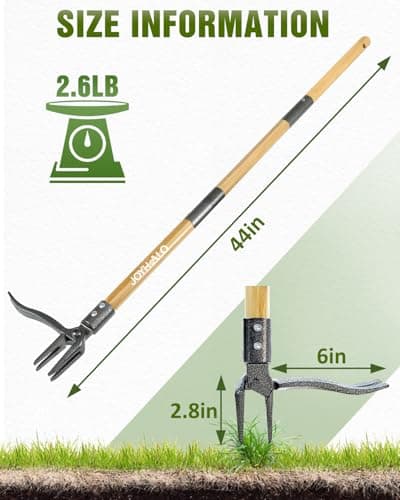 joyhalo 44" Dandelion Weed Puller Tool Stand Up Heavy Duty 4-Claw, Long Handle Weeder Tool for Yard with Steel Head, Weeding Tool Weed Picker, Weed Pulling Tool Without Bending or Kneeling