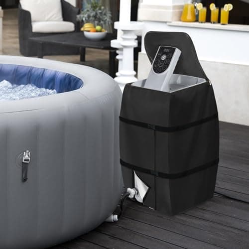 Hot Tub Spa Heater Pump Cover,Waterproof Hot Tub Insulated Pump Cover for Multiple Brands (Black,Square)