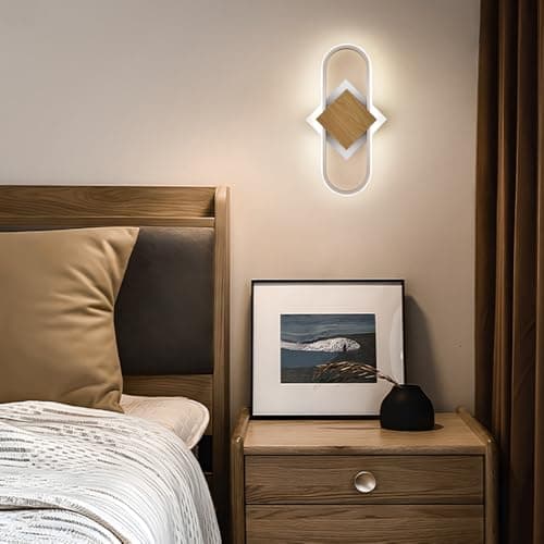 YUBOLE White LED Wall Light No Flicker 17W 4000K Natural Light, CRI 80 Modern Design, Energy-Efficient Indoor Wall Sconce Lighting for Bedroom, Cabinet, Hallway