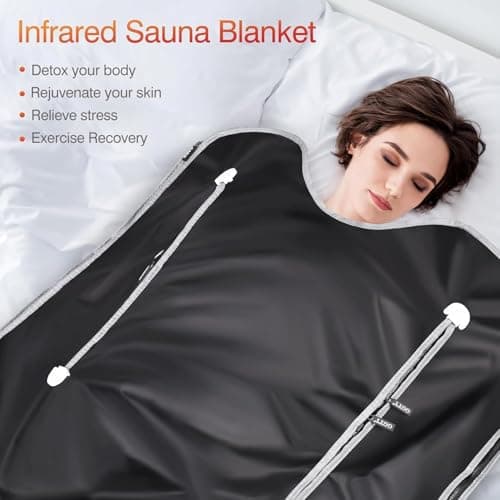 Infrared Sauna Blanket-Sauna Blanket for Home Use, Portable Design for Relaxation and Detoxification Highest 176℉, 20-60 Minutes Timer, 6 ft x 2.65 ft（Deep Black）