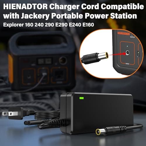65W for Jackery 160 240 290 Charger Power Cord for Jackery Explorer 160 240 290 E290 E240 E160 & for Honda 290 200 Portable Power Station Solar Generator Power Adapter Supply Battery Charging Plug