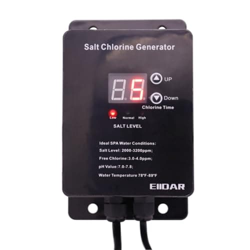 Salt Chlorine Generator Salt Water Pool Chlorinator System with USA Titanium Salt Cell, Designed for Hot Tubs & Swim Spas, Chemical-Free