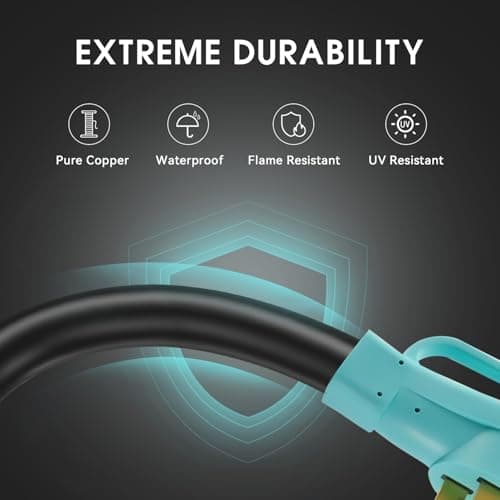 50 Amp Generator Cord 25FT and Power Inlet Box, 125V/250V Extension Power Cord, NEMA 14-50P/SS2-50R Twist Lock Connector, NEMA SS2-50P Pre-Drilled Inlet Box for Generator to House, ETL Listed
