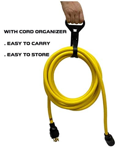 35Ft L14-30P to Four 5-20R, 4 Prong Generator Distribution Extension Power Cord, 30 Amp 125/250V 7500 Watts, 10 Gauge SJTW Cable (35Ft)