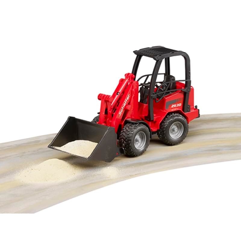 Bruder 02190 Schaeffer Compact Frontloader 2630 Tractor for Realistic Farm and Construction Pretend Play