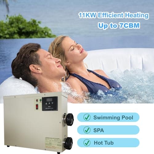 Pool Heater-11KW 220V Upgrade Thermostat Electric Swimming Pool Heater,Digital Touch Display Energy Efficient Pool Water Heater for Spas, Bathtubs and Above Ground in-Ground Pools. (Upgrade 220 11KW)