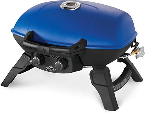 Napoleon TravelQ 285 Portable Propane Gas Grill, Blue - 2 Burners, For Tailgating, Camping, And Small Outdoor Spaces