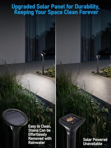 LEONLITE LED Solar Powered Motion Sensor Pathway Lights, Battery Powered Outdoor Solar Landscape Lights, Walkway Light for Yard Garden Lawn, All Night Long Lighting 6500K Pure White, Pack of 4
