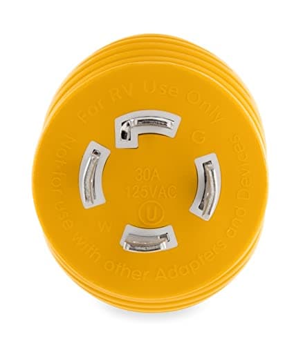 Camco 55338 PowerGrip 30 Amp 4-Prong Generator Adapter, Yellow