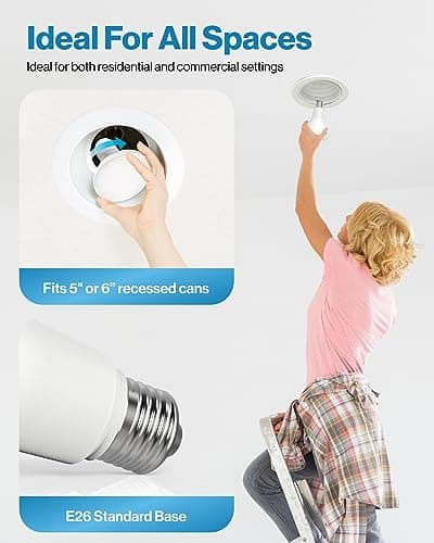 Sunco 12 Pack BR30 Light Bulbs LED, Recessed Can Light Bulbs, Indoor Flood Bulb, 850 LM, 11W (65W Equivalent), 5000K Daylight, Dimmable, E26 Base, for Home, Kitchen, Bedroom UL.