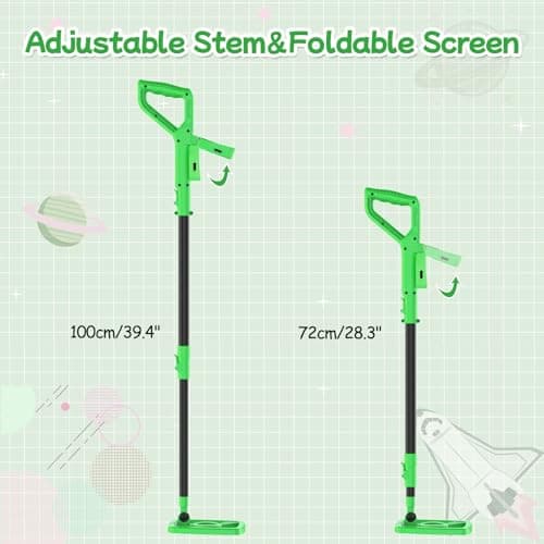 OMMO Metal Detector, Rechargeable Built-in Battery Kids Metal Detector with Funny LCD Display, Adjustable Metal Detectors for Kids with Waterproof Search Coil USB Cable for Detecting Treasure