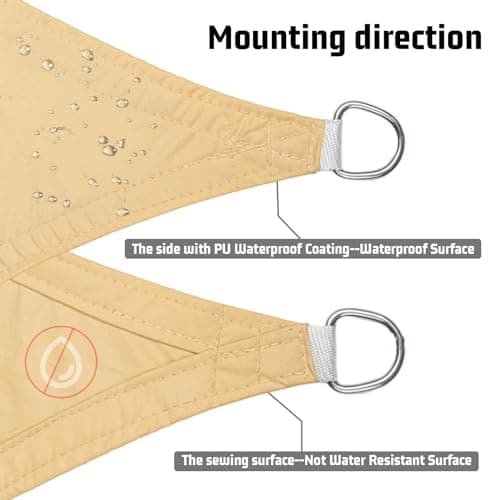 LOVE STORY Waterproof 10'x10' Rectangle Sand Sun Shade Sail Cannoy UV Resistant for Outdoor Patio Garden Backyard (We Make Custom Size)