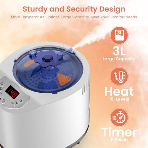 Sauna Steamer Machine, 3L Portable Sauna Steamer, 1200W Steam Generator for Sauna, Home Sauna Steamer Pot with Remote Control, Steam Cup, Timer, 15 Temperature Levels, Home Spa Sauna Accessories