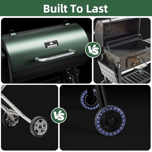 Grills HWPG-550B Electric Wood Pellet Smoker Grill, 565 SQ.IN Cook Area Pellet Grill with Auto Feed & PID Temperature Control (180-450°F), 8 in 1 BBQ Grill & Meat Probe for Backyard Outdoor