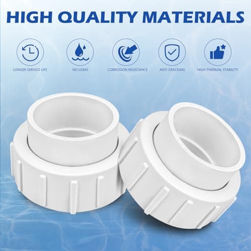 2" Half Union Adapter Replaces Pentair PKG188 Half Union Adapter, Fits Pentair Sta-Rite Heater and Salt Water Chlorinator Cell, Pool & Spa Replacement Parts, 2 Pack
