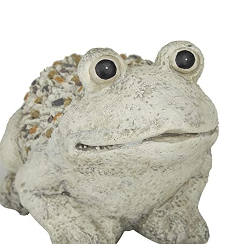 Deco 79 Polystone Frog Decorative Garden Sculpture Indoor Outdoor Garden Statue, Outdoor Sculpture 12" x 8" x 8", Light Gray