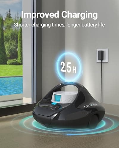 (2025 Upgraded) TALOSBO Pleco Se Cordless Pool Vacuum Cleaner Up to 130 Mins Runtime, Robotic Pool Cleaner with 2.5H Fast Charge, Ideal for Flat Above Ground and Inground Pools up to 861 Sq. Ft.