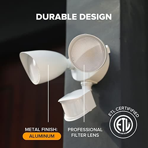 LUTEC 32W 2500 Lumen LED Security Lights Motion Sensor Light Outdoor, 5000K Daylight, IP65 Waterproof, Dusk to Dawn, Motion Detector Flood Light for Garage, Yard, Porch-White