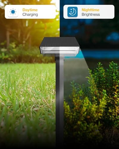 Sunco 6 Pack 2W Solar Sidewalk Dusk to Dawn Outdoor Backyard Walkway Garden Driveway Landscape Waterproof Patio Yard Lawn Super Bright Path Lights, 100 Lumens, 3CCT 3000K/5000K/7000K, Non-Dimmable