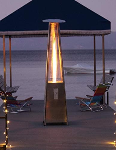Hiland HLDS01-GTSS Pyramid Glass Tube Patio Heater, 48,000 BTU, Stainless Steel, CSA certified