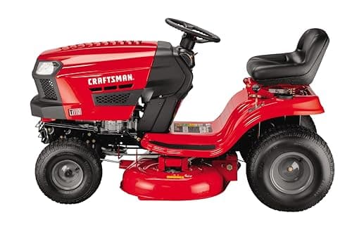 CRAFTSMAN 42" Gas Riding Lawn Mower with 17.5 HP* Briggs and Stratton Single-Cylinder Engine, Gas Lawn Tractor with 7-Speed Transmission, Red/Black