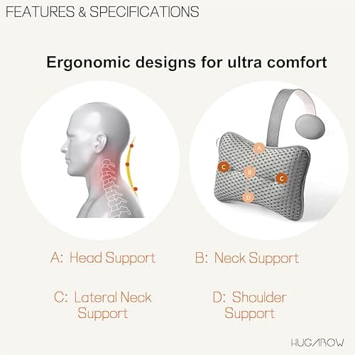 2-Pack Large Pillow for Hot Tub (Grey), Spa, and Chaise Lounge - Universal Headrest & Neck Support Cushion, Adjustable Height with Long Strap, Easy Drying with Hook (2-Pack)