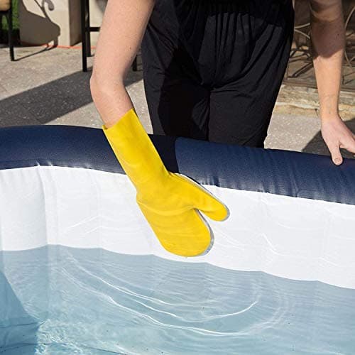 2 X Pool Cleaning Gloves for Swimming Pool Hot Tub Spa Scrubbing Mitt Waterproof Latex Gloves with Scouring Pad