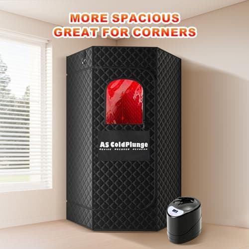 Portable Steam Sauna for Home, XL Sauna Tent with 3L 1200W Steamer & Red Light, Foldable Chair & Mat, Indoor Personal Spa for Relaxation, Detox & Recovery