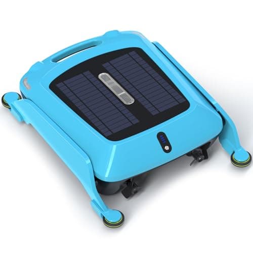 Solar Pool Skimmer Robot: Automatic Cordless Robot Solar Powered Pool Skimmer Cleaner for Pool Surface with Dual Charging Options Path Optimization Two Speed Modes Saltwater Compatibility
