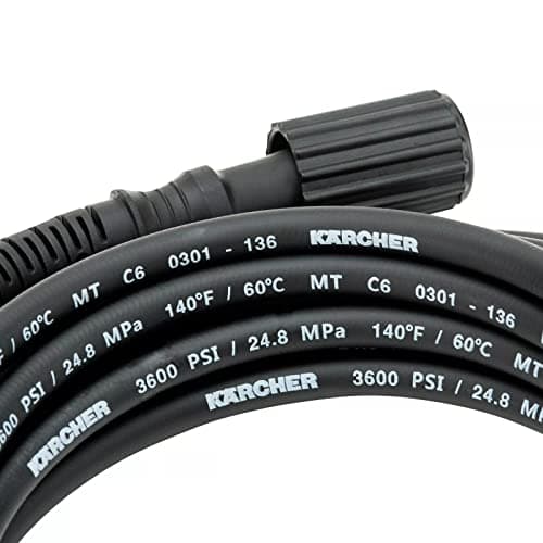 Kärcher 25' High Pressure Replacement/Extension Hose for Pressure Washers - 3600 PSI - Adapters Included - Quick Connect/M22