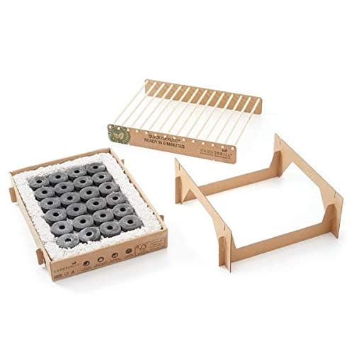 CasusGrill Single Use Biodegradable Mini Grill: Portable & Disposable Grill, Great for Outdoor Charcoal BBQ & Camping, All Natural Materials, Easy Set Up - No Lighter Fluid Needed