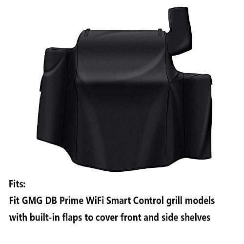 QuliMetal Grill Cover for Green Mountain Daniel Boone Prime WiFi Grills and Green Mountain Grill Ledge Model, Full Length GMG Daniel Boone Smoker Cover, 600D Fabric, Black