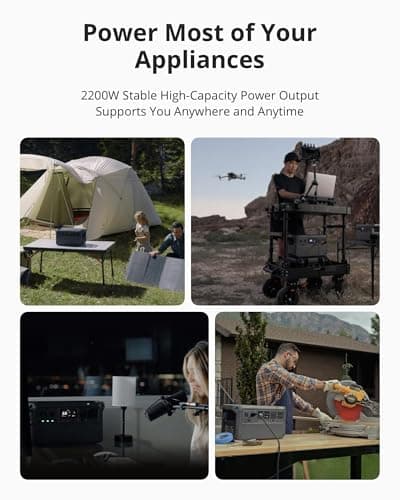 DJI Power 1000 Portable Power Station with Protective Storage Bag, 1024Wh LiFePO4 Battery, 2200W Solar Generator, Home Backup, 4-in-1 Fast Charging, 23db Ultra-Silent, Camping & RVs, Off-grid