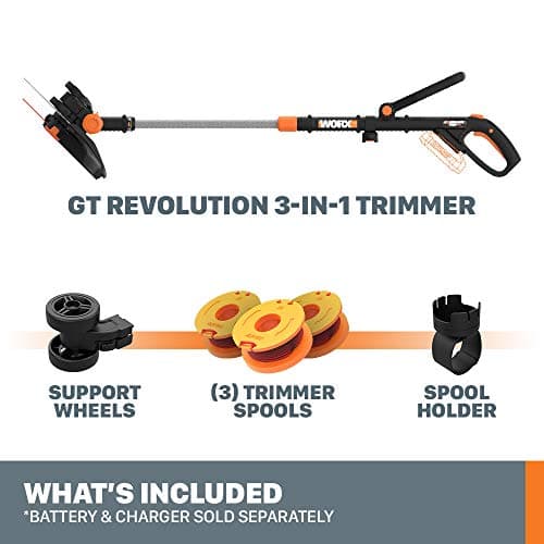 Worx GT Revolution 20V 12" String Trimmer Grass Trimmer/Edger/Mini-Mower, WG170.9