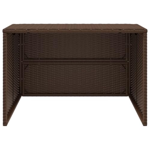 vidaXL Robot Mower Garage - Brown Poly Rattan, Weather-Resistant Storage Shed, 33.9"x35.4"x20.5"/22.4" for Garden Robotic Lawn Mower